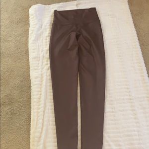 Metallic plum yoga pants